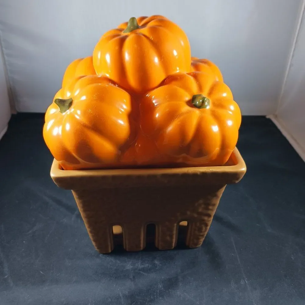 HomeWorx by Harry Slatkin Ceramic Pumpkin Basket Farm Stand No Candle